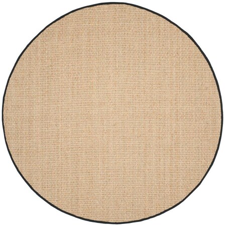 Safavieh Natural Fiber Round Area Rug, Natural and Black - 8 x 8 ft. NF114C-8R